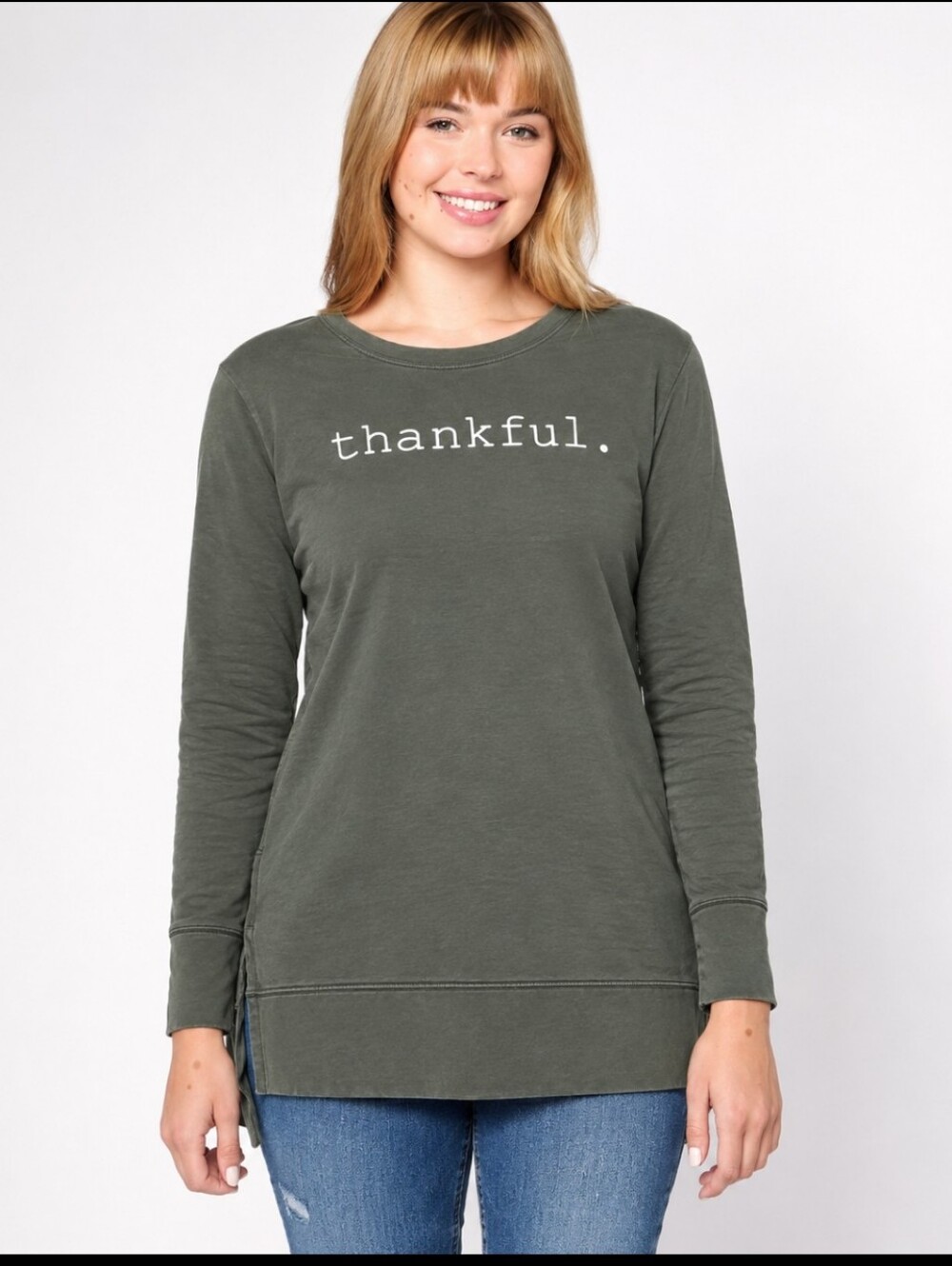 Belle By Kim Gravel Jinglebell Typwriter French Terry Shirt